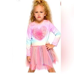 BABY SARA Tie-Dye Heart Tutu Dress for Girls